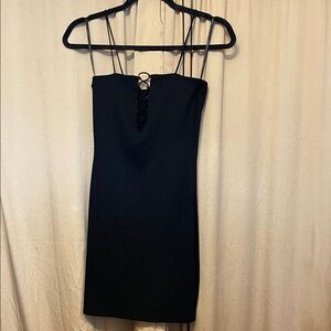 Forever 21 S Black Ribbed Strappy Mini Dress Straps Are Non Adjustable No Damage